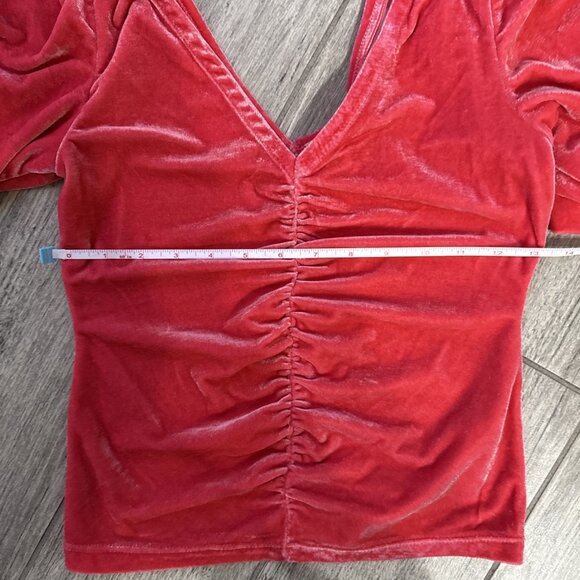 Free People Bridgette Velvet Top Smokey Wings Size Large Babydoll MSRP $128 - Picture 9 of 11